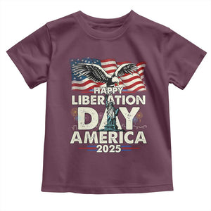 Trump 2025 Toddler T Shirt Happy Liberation Day 2025 Trump January 20Th 2025 TS02 Maroon Print Your Wear