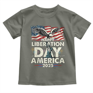 Trump 2025 Toddler T Shirt Happy Liberation Day 2025 Trump January 20Th 2025 TS02 Military Green Print Your Wear