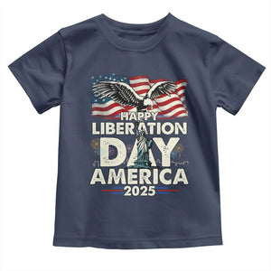 Trump 2025 Toddler T Shirt Happy Liberation Day 2025 Trump January 20Th 2025 TS02 Navy Print Your Wear
