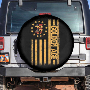 Trump 2025 Spare Tire Cover New Golden Age Of America 47th President TS02 No hole Black Print Your Wear