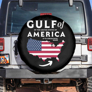 Trump America's Gulf Spare Tire Cover Gulf Of The Usa American Flag Pride Patriotic TS02 No hole Black Print Your Wear