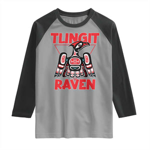 Tlingit Raven Totem Raglan Shirt Alaska Native Tribal Art Design TS02 Sport Gray Black Print Your Wear
