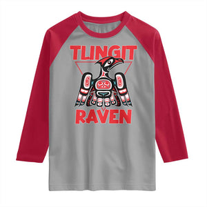 Tlingit Raven Totem Raglan Shirt Alaska Native Tribal Art Design TS02 Sport Gray Red Print Your Wear