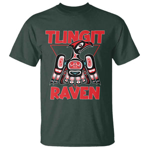 Tlingit Raven Totem T Shirt Alaska Native Tribal Art Design TS02 Dark Forest Green Print Your Wear