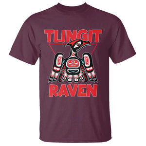 Tlingit Raven Totem T Shirt Alaska Native Tribal Art Design TS02 Maroon Print Your Wear