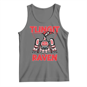 Tlingit Raven Totem Tank Top Alaska Native Tribal Art Design TS02 Black Heather Print Your Wear