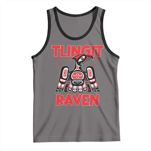 Tlingit Raven Totem Tank Top Alaska Native Tribal Art Design TS02 Deep Heather Black Print Your Wear