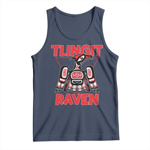 Tlingit Raven Totem Tank Top Alaska Native Tribal Art Design TS02 Navy Print Your Wear