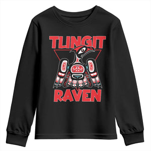 Tlingit Raven Totem Youth Sweatshirt Alaska Native Tribal Art Design TS02 Black Print Your Wear