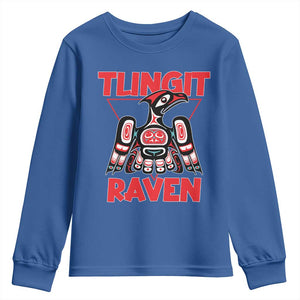 Tlingit Raven Totem Youth Sweatshirt Alaska Native Tribal Art Design TS02 Royal Blue Print Your Wear