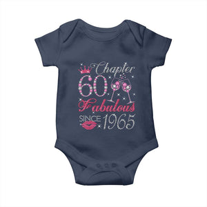 Chapter 60 Fabulous Baby Onesie Sparkle Since 1965 60Th Birthday Gift For Women TS02 Navy Print Your Wear
