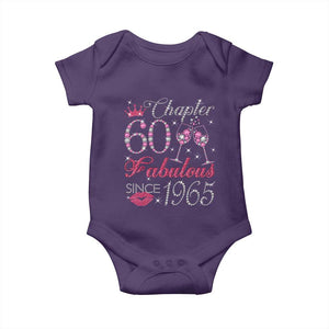 Chapter 60 Fabulous Baby Onesie Sparkle Since 1965 60Th Birthday Gift For Women TS02 Purple Print Your Wear