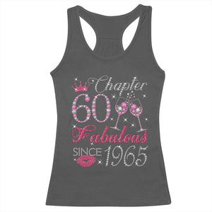 Chapter 60 Fabulous Racerback Tank Top Sparkle Since 1965 60Th Birthday Gift For Women TS02 Dark Heather Print Your Wear
