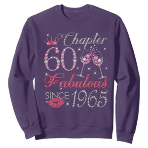 Chapter 60 Fabulous Sweatshirt Sparkle Since 1965 60Th Birthday Gift For Women TS02 Purple Print Your Wear