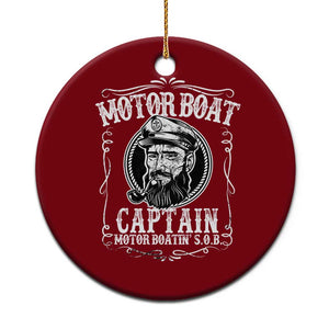 Motor Boat Captain Ceramic Ornament Funny Boating Pontoon Party Motor Boatin Lake Life TS02 1pc Red Print Your Wear