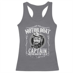 Motor Boat Captain Racerback Tank Top Funny Boating Pontoon Party Motor Boatin Lake Life TS02 Charcoal Print Your Wear