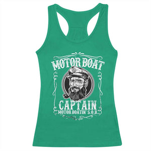Motor Boat Captain Racerback Tank Top Funny Boating Pontoon Party Motor Boatin Lake Life TS02 Irish Green Print Your Wear