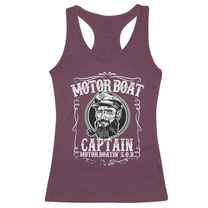 Motor Boat Captain Racerback Tank Top Funny Boating Pontoon Party Motor Boatin Lake Life TS02 Maroon Print Your Wear