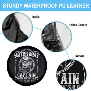 Motor Boat Captain Spare Tire Cover Funny Boating Pontoon Party Motor Boatin Lake Life TS02 Print Your Wear