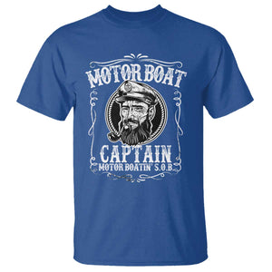 Motor Boat Captain T Shirt Funny Boating Pontoon Party Motor Boatin Lake Life TS02 Royal Blue Print Your Wear
