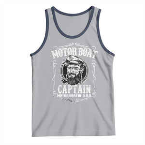 Motor Boat Captain Tank Top Funny Boating Pontoon Party Motor Boatin Lake Life TS02 Athletic Heather Navy Print Your Wear