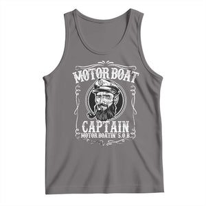 Motor Boat Captain Tank Top Funny Boating Pontoon Party Motor Boatin Lake Life TS02 Deep Heather Print Your Wear