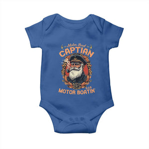 Funny Motor Boat Captain Baby Onesie Pontoon SOB Motor Boating Vintage TS02 Royal Blue Print Your Wear