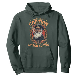 Funny Motor Boat Captain Hoodie Pontoon SOB Motor Boating Vintage TS02 Dark Forest Green Print Your Wear