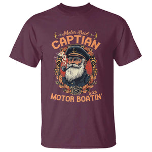 Funny Motor Boat Captain T Shirt Pontoon SOB Motor Boating Vintage TS02 Maroon Print Your Wear