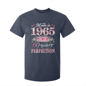 Happy 60th Birthday Floral T Shirt For Kid Made In 1965 60 Years of Perfection TS02 Navy Print Your Wear
