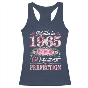 Happy 60th Birthday Floral Racerback Tank Top Made In 1965 60 Years of Perfection TS02 Navy Print Your Wear