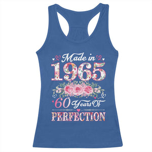 Happy 60th Birthday Floral Racerback Tank Top Made In 1965 60 Years of Perfection TS02 Royal Blue Print Your Wear