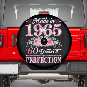 Happy 60th Birthday Floral Spare Tire Cover Made In 1965 60 Years of Perfection TS02 Black Print Your Wear