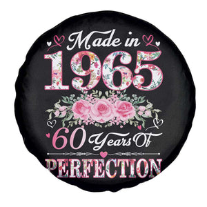 Happy 60th Birthday Floral Spare Tire Cover Made In 1965 60 Years of Perfection TS02 Print Your Wear