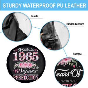 Happy 60th Birthday Floral Spare Tire Cover Made In 1965 60 Years of Perfection TS02 Print Your Wear