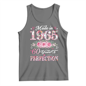 Happy 60th Birthday Floral Tank Top Made In 1965 60 Years of Perfection TS02 Black Heather Print Your Wear