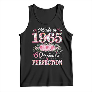 Happy 60th Birthday Floral Tank Top Made In 1965 60 Years of Perfection TS02 Black Print Your Wear