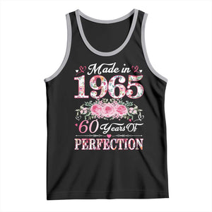 Happy 60th Birthday Floral Tank Top Made In 1965 60 Years of Perfection TS02 Black Athletic Heather Print Your Wear