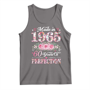 Happy 60th Birthday Floral Tank Top Made In 1965 60 Years of Perfection TS02 Deep Heather Print Your Wear
