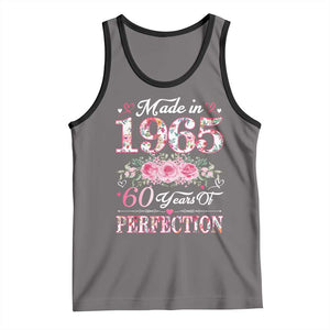 Happy 60th Birthday Floral Tank Top Made In 1965 60 Years of Perfection TS02 Deep Heather Black Print Your Wear