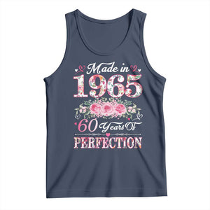 Happy 60th Birthday Floral Tank Top Made In 1965 60 Years of Perfection TS02 Navy Print Your Wear