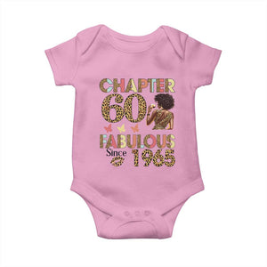Chapter 60 Fabulous Leopard Baby Onesie Since 1965 60Th Birthday Gift For Women TS02 Light Pink Print Your Wear