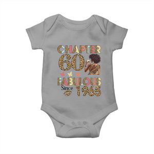 Chapter 60 Fabulous Leopard Baby Onesie Since 1965 60Th Birthday Gift For Women TS02 Sport Gray Print Your Wear