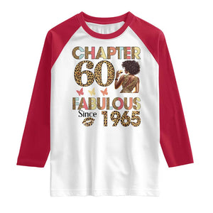 Chapter 60 Fabulous Leopard Raglan Shirt Since 1965 60Th Birthday Gift For Women TS02 White Red Print Your Wear