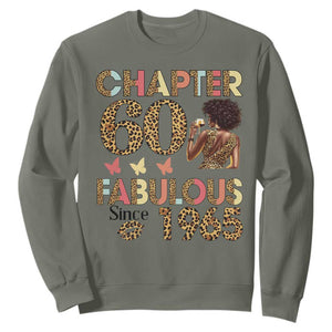 Chapter 60 Fabulous Leopard Sweatshirt Since 1965 60Th Birthday Gift For Women TS02 Military Green Print Your Wear