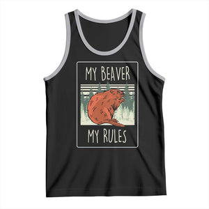 My Beaver My Rules Tank Top Funny Beaver Outdoor Nature Lover TS02 Black Athletic Heather Print Your Wear