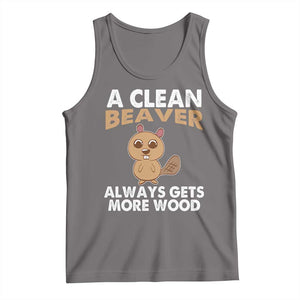 Funny Beaver Adult Humor Tank Top A Clean Beaver Always Get More Wood TS02 Deep Heather Print Your Wear