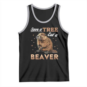 Funny Beaver Tank Top Save A Tree Eat A Beaver TS02 Black Athletic Heather Print Your Wear