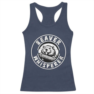 Beaver Whisperer Racerback Tank Top Funny Wildlife Lover Nature Humor TS02 Navy Print Your Wear