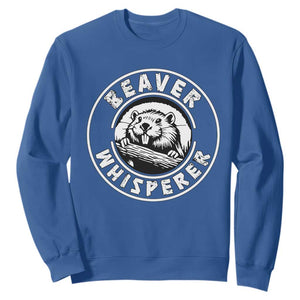 Beaver Whisperer Sweatshirt Funny Wildlife Lover Nature Humor TS02 Royal Blue Print Your Wear